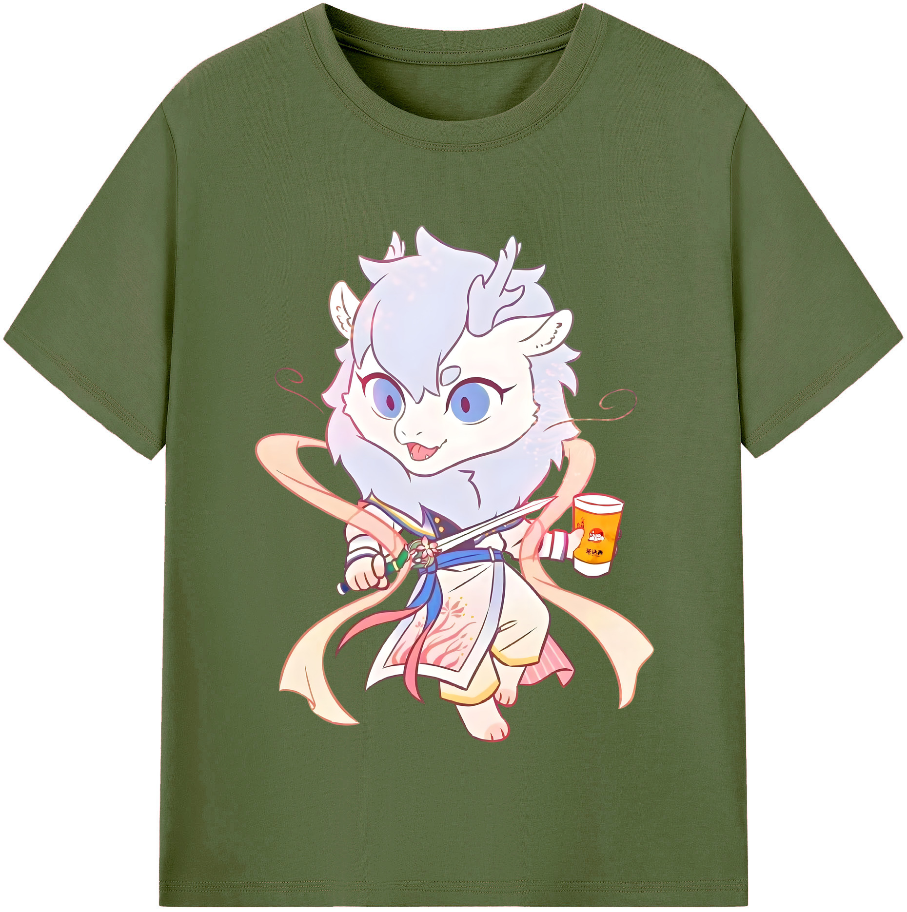 （画像用） Ne Zha 2 ナタ 魔童の大暴れ 綿100％半袖Tシャツ（フロントプリント）
